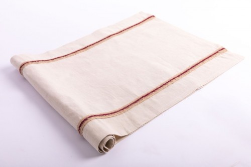 Tovaglia in lino Doboj con bordi rossi