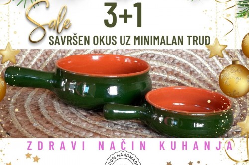 3+1 Glinena posuda CASSEROLE sa ručkom 17