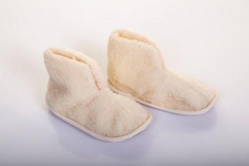 Deep slippers in wool
