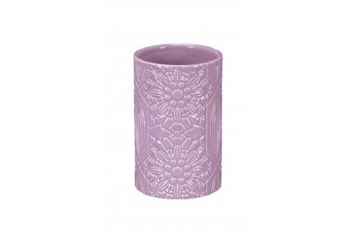 Ceramic toothbrush holder cup Manadalay lila