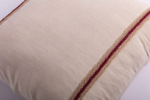 Decorative cushion dobby linen - jute red