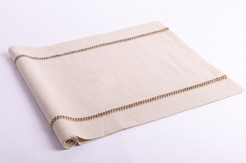 Nappe en lin Doboj avec bordures noir